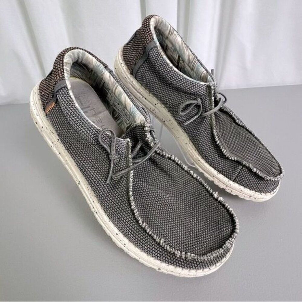 HEY DUDE MENS SKIP ON LOAFERS GRAY BLEND SIZE 8